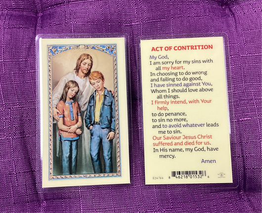 Act of Contrition Contemporary Wording Prayer Card