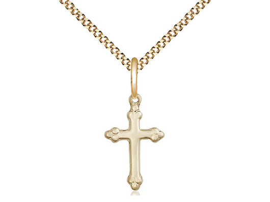 Cross Polished Gold-Filled Medal with 18” Chain