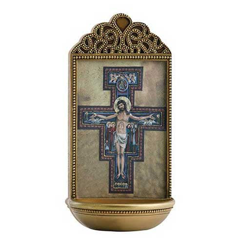 Holy Water Font - San Damiano Crucifix