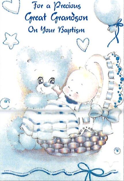 Greetings of Faith - For a Precious Great Grandson on your Baptism - Greeting Card