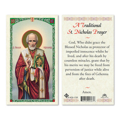 Saint Nicholas Traditional Prayer Prayer Card