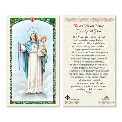 Rosary Novena Prayer Card