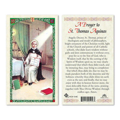 Saint Thomas Aquinas Prayer Card