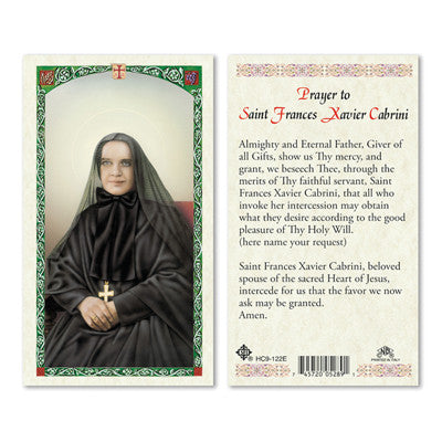 Saint Frances Xavier Cabrini Prayer Card
