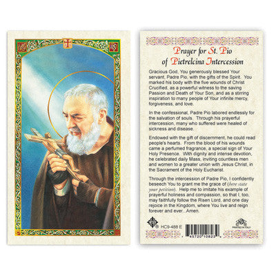 Saint Padre Pio Prayer Card