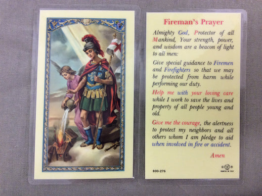 Saint Florian Firemans Prayer Prayer Card