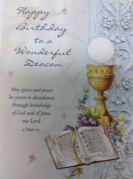 Happy Birthday to a Wonderful Deacon - Greeting Card