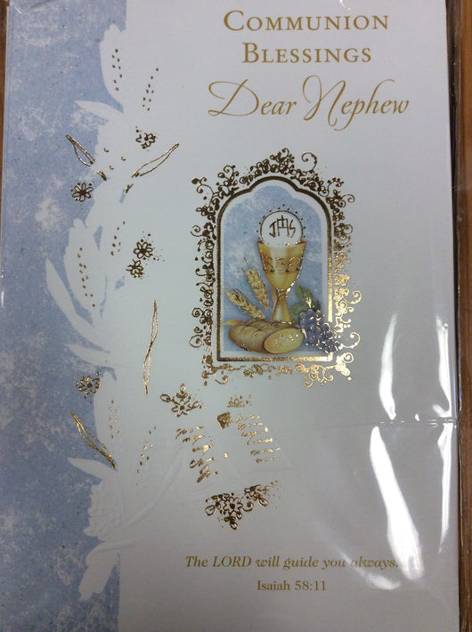 Greetings of Faith - Communion Blessings Dear Nephew - Greeting Card