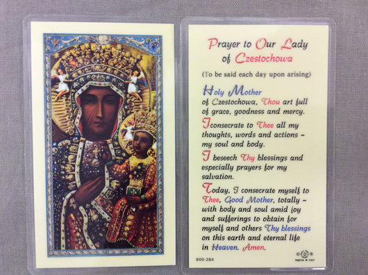 Our Lady of Czestochowa Prayer Card