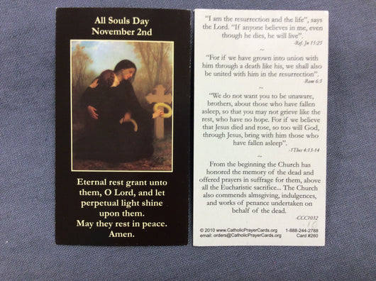 All Souls Day Cardboard Prayer Card