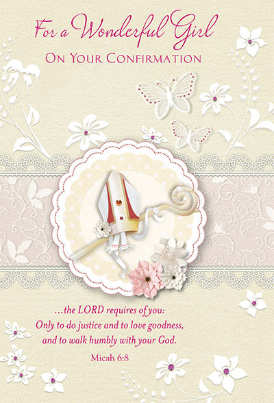 Greetings of Faith - For a wonderful girl on your Confirmation - Greeting Card
