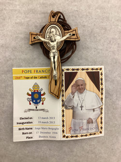 Pope Francis Necklace With Cord Olive Wood