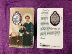 Saint-Gerard Pour Etre Mere Prayer Card Avec Medaille Integree