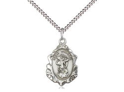 St. Michael Medal, Sterling with 24”Heavy Curb Chain