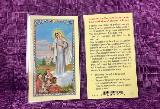 Our Lady of Medjugorje Prayer Card