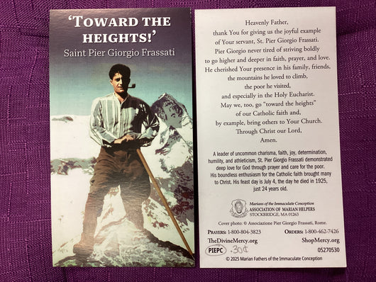 Saint Pier Giorgio Frassati Prayer Card