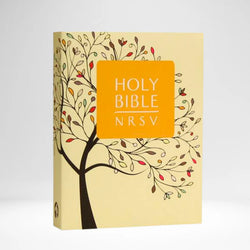 Holy Bible - NRSV, Compact, Cream Color with Colorful Tree
