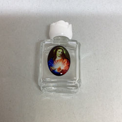 Glass Holy Water Bottle - Sacred Heart 1/2 oz.