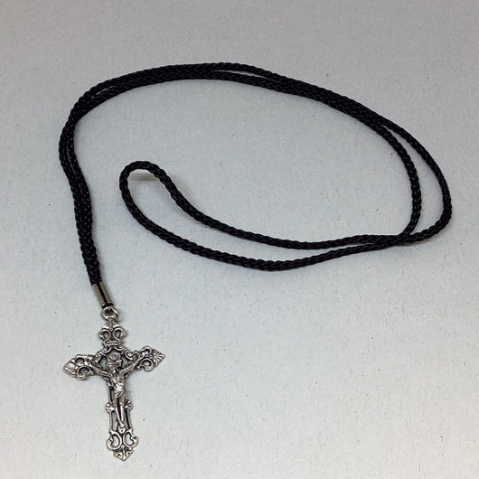 Crucifix 2 1/2” on Black Cord