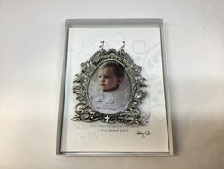 Baptized in Christ Metal Floral Photo Frame