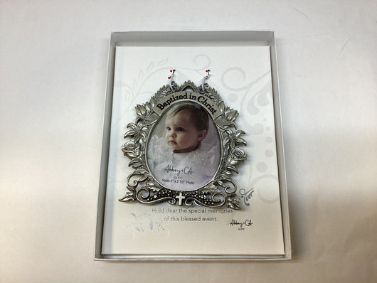 Baptized in Christ Metal Floral Photo Frame