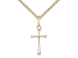 Polished Maltese Cross Medal, Gold-filled with 18” Light Curb Chain