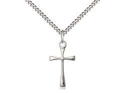 Polished Maltese Cross, Sterling, with 18” Light Curb Chain