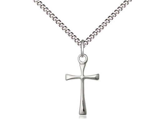 Polished Maltese Cross, Sterling, with 18” Light Curb Chain