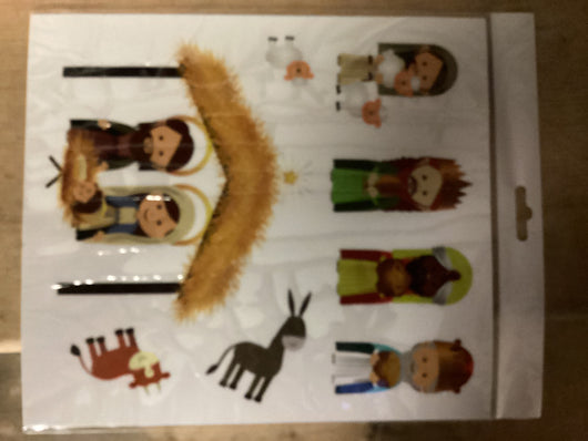 Jumbo Nativity Window Cling Set