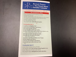 Revised Prayers from the New Roman Missal for Canadian Catholics