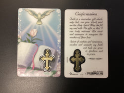 Confirmation Prayer Card with Embossed Cross