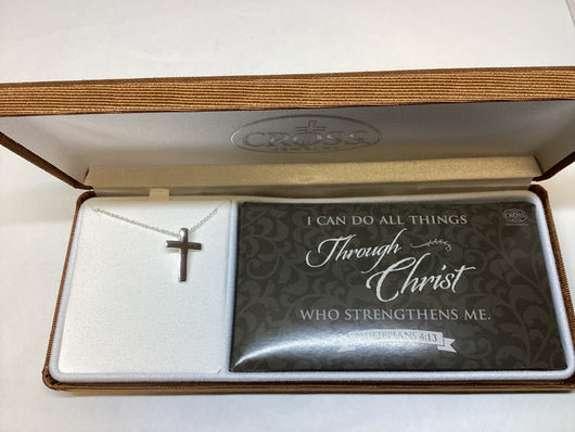 Silver Plated Cross on 18 in. Chain