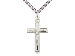 Polished Crucifix, Sterling with 24” Chain