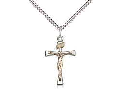 Maltese Gold/Sterling Crucifix with 18”Chain