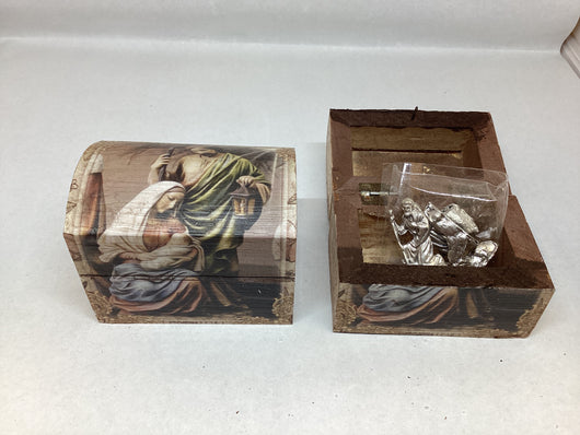 Nativity Set - 1” Five Piece, Metal with Nativity Scene Box