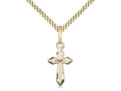 Engraved Gold Cross with 18” Chain