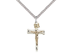 Nail Crucifix Gold/Sterling with 18” Chain
