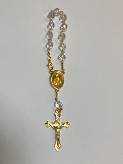 Auto Decade Rosary - Crystal, Gold