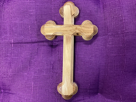 Budded Olive Wood Cross 5 Inch
