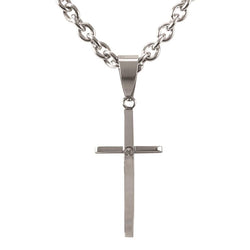 Boys Stainless Steel Cross - 18 inch Chain