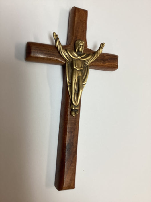 Risen Christ Walnut Cross - 5”