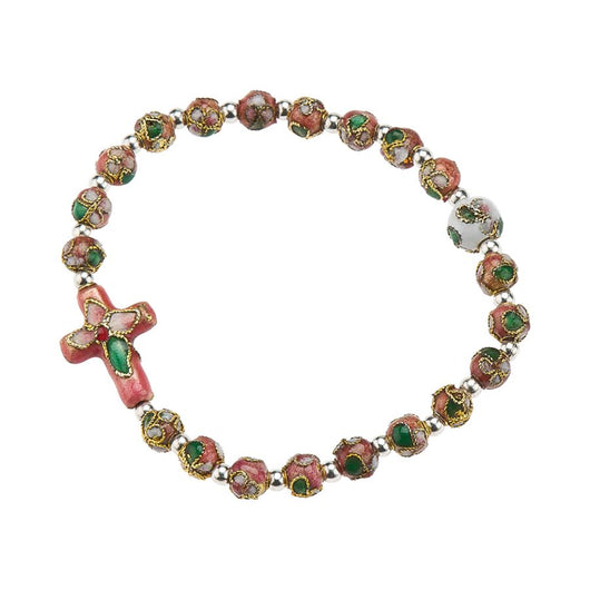 OCI Pink Cloisonné Stretch Bracelet
