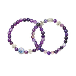 OCI Bracelet with Agate Beads Amethyst