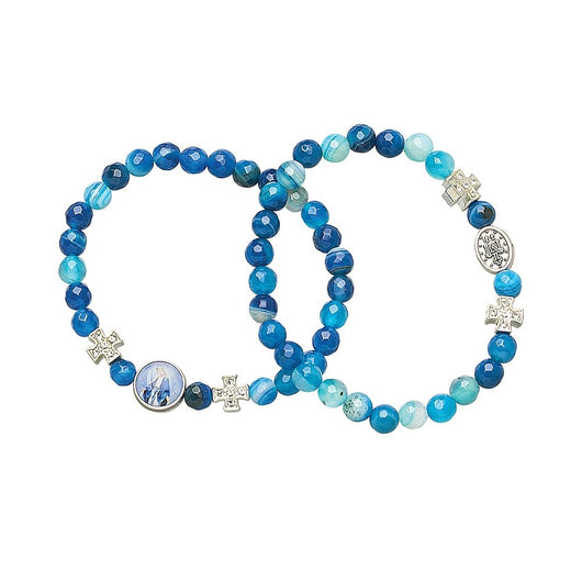 OCI Bracelet with Agate Beads Blue