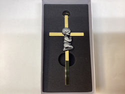 Brass Cross with Praying Boy