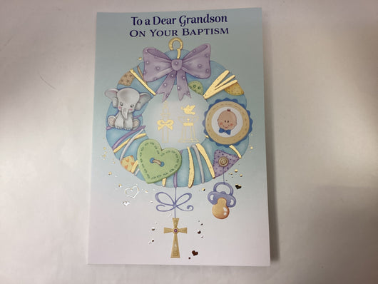 Greeting Card - Grandson Baptism