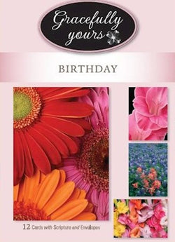 Birthday Floral Greeting Cards Boxed (12) Rejoice