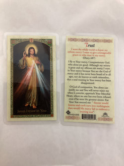 Divine Mercy Trust Prayer Card