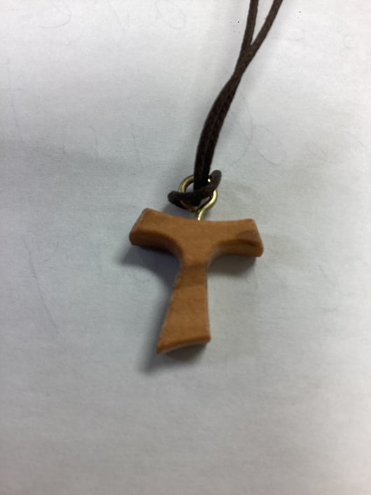 Tau Cross Olive Wood 3/4 in. Pendant