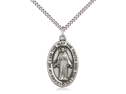Sterling Scapular Medal With 20 “ Endless Chain